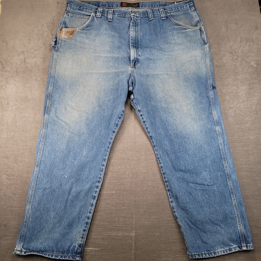 Wrangler Riggs Workwear Vintage Jeans Mens 44x30 Blue DuraShield Carpenter Denim